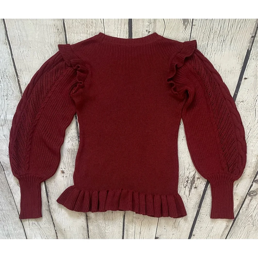 Jessica Simpson Maroon Gemma Knit Sweater